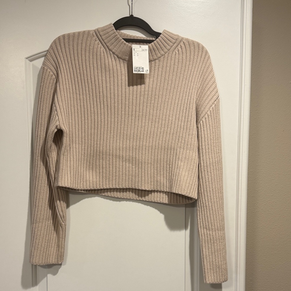 H&M Ribbed Knit Cropped Sweater